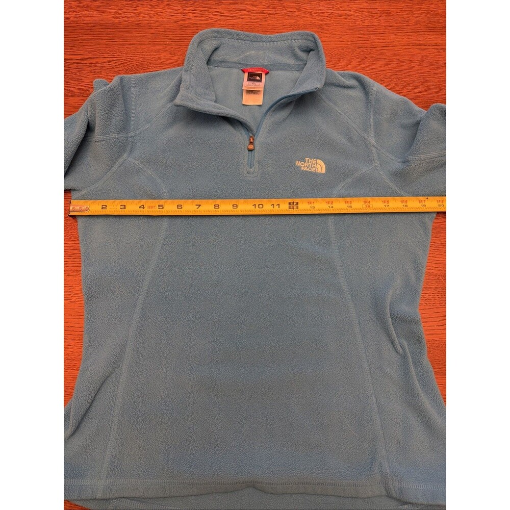 The North Face Women’s Medium M TKA 100 Glacier Fleece 1/4 Zip Pullover Teal - Picture 6 of 8